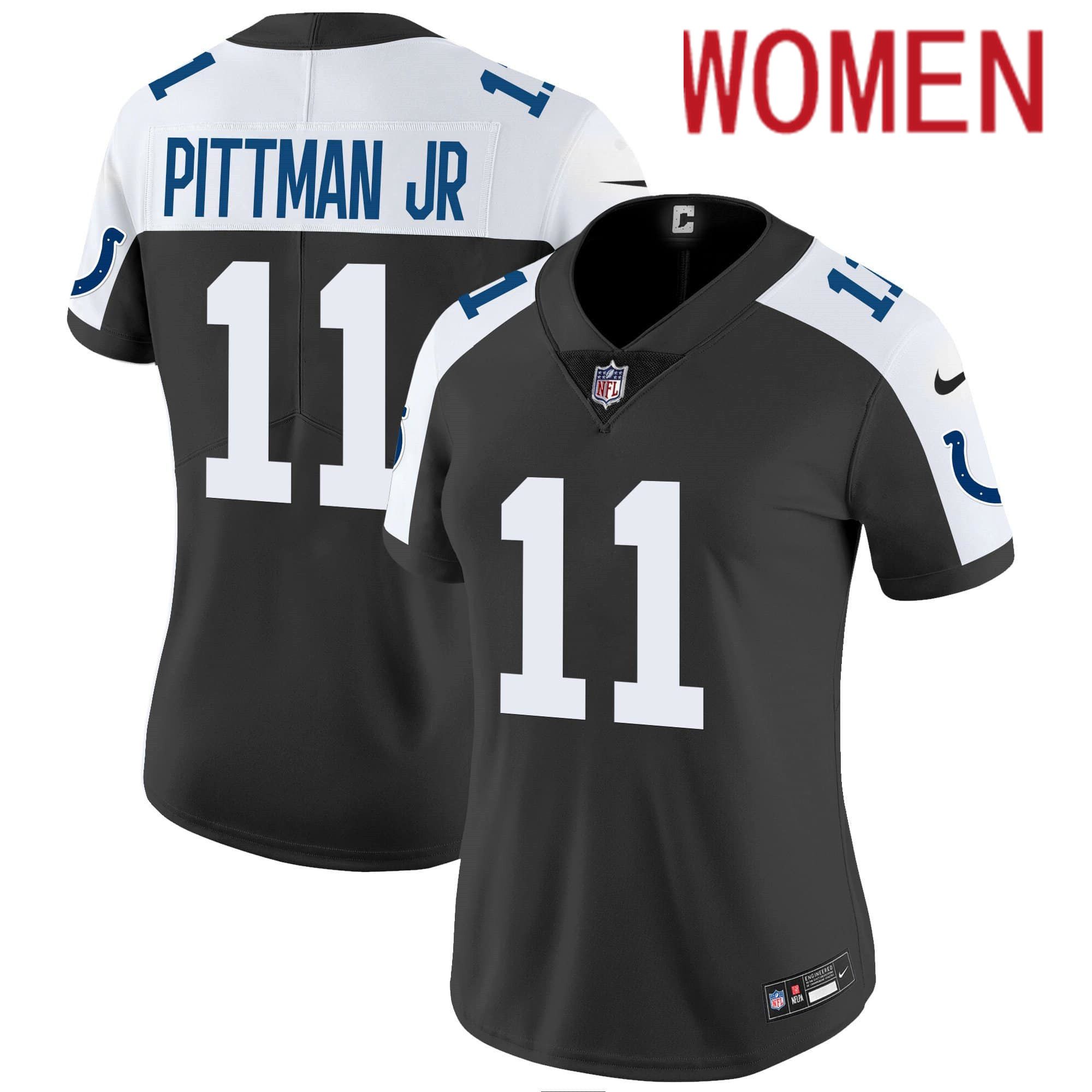 Women Indianapolis Colts 11 Pittman jr Black 2024 Nike Vapor Limited NFL Jersey